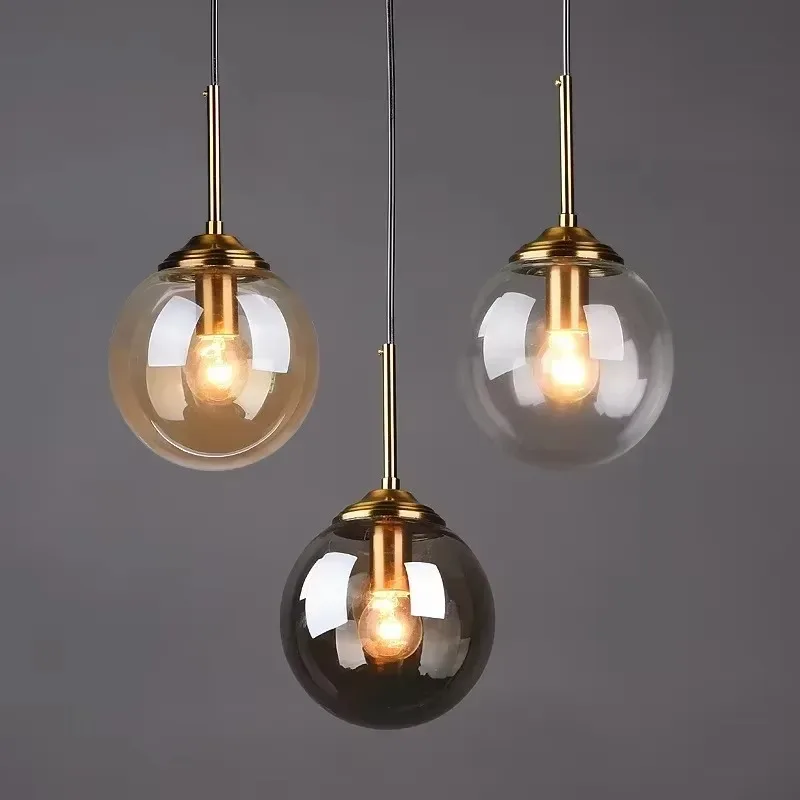 

Modern Glass Ball Chandelier Nordic Retro Long Staircase Pendant Lamp for Bedroom Living Room Home Decor Lighting Fixtures