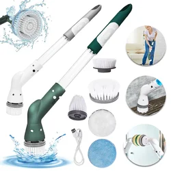 6 In 1 Electric Spin Scrubbers Cordless Spin Scrubbers With Replaceable Brush Heads And Adjust Extension Handle Power Cleaning B