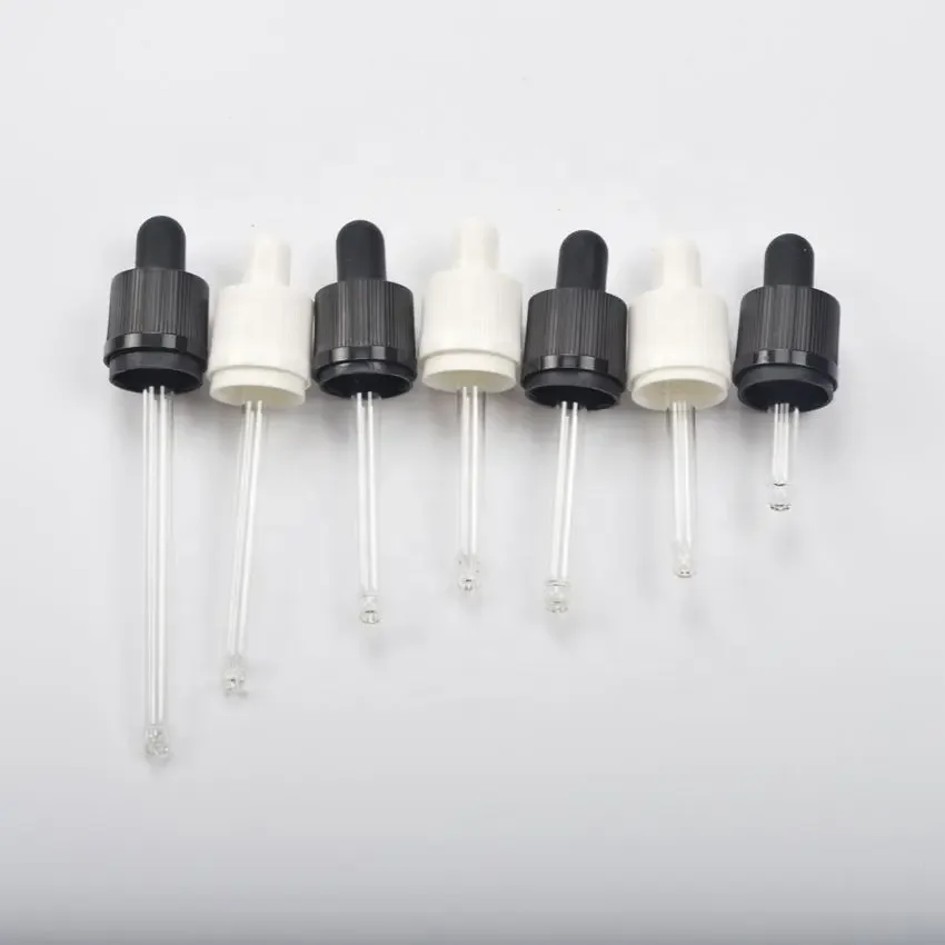 

100Pcs 18MM 410 Refillable Glass Dropper Childproof Plastic Caps Lids for Essential Oils Perfume And Liquid Cosmetics Bottles