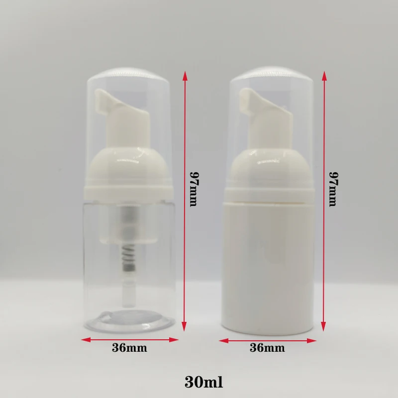 透明プラスチック泡石鹸ポンプ,14/20/30 ml,詰め替え可能な空のボトル,ポータブルプラスチックフォームディスペンサー,洗浄用ボトル