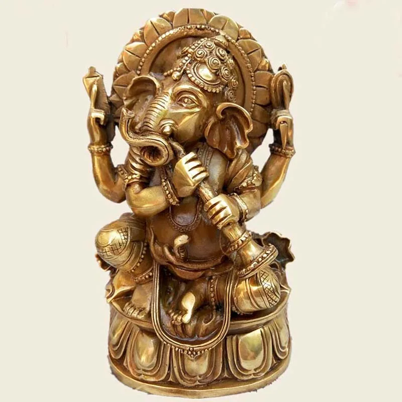 2023 Southeast Asia Indonesia Thailand India COPPER GANESH Elephant God of wealth buddha family Recruit wealth good luck statue