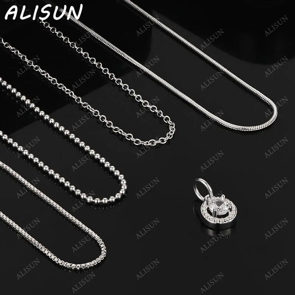 

ALISUN 40-75cm 925 Sterling Silver Zircon Round Pendant Necklace For Women Men Trend Birthday Gifts Fashion Party Fine Jewelry