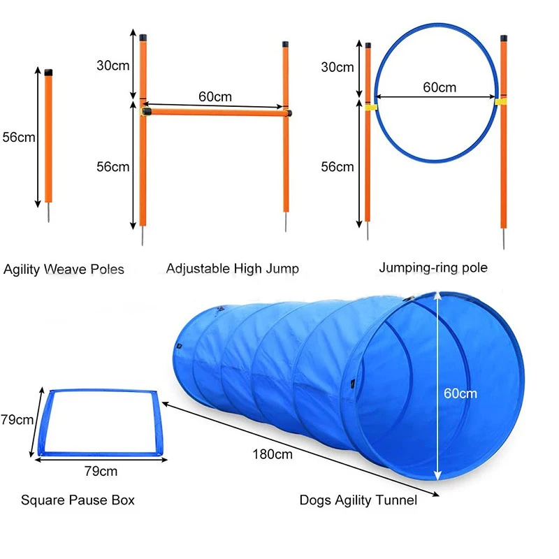 

Dog Agility Training Tunnel Pet Agility Kits Dog Agility Equipment 28 Piece Dog Obstacle Course for Training