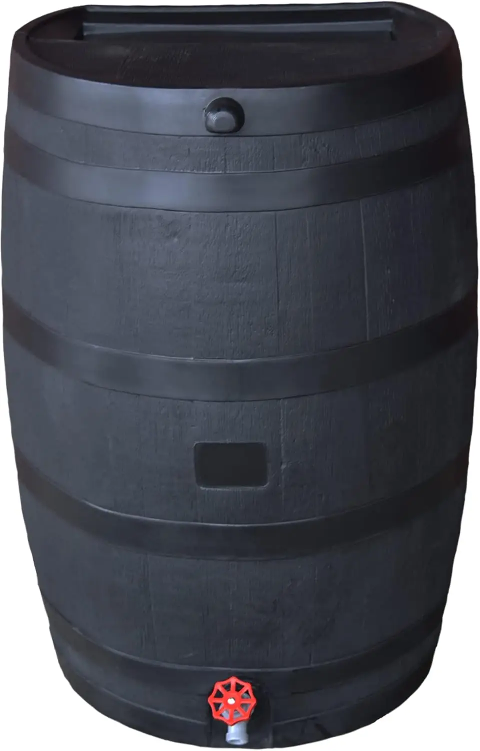 

RTS Companies Inc Home Accents 50-Gallon ECO Rain Water Collection Barrel Made with 100% Recycled Plastic Spigot, Black