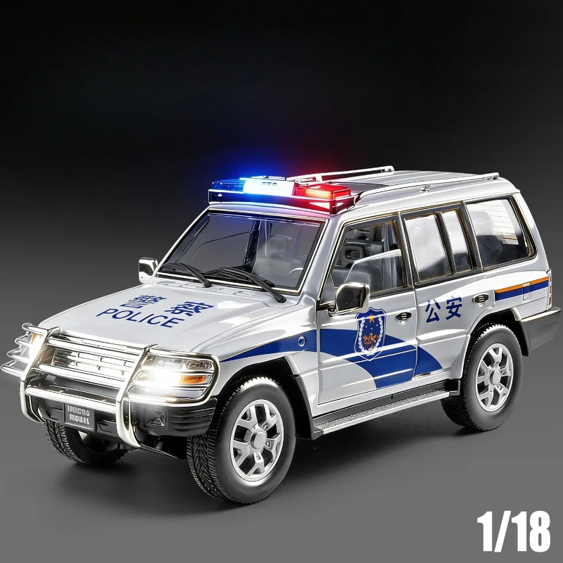 

1:18 Pajero Police Alloy Off-Road Car Model Simulation Car Vehicle Large Ornament Toy Gift