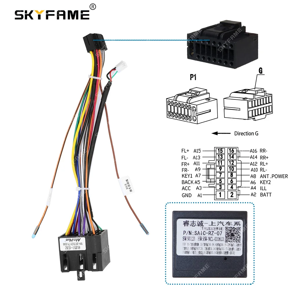 SKYFAME 16Pin سيارة الأسلاك تسخير محول Canbus صندوق فك أندرويد راديو كابل الطاقة ل MG 3 روفر 550