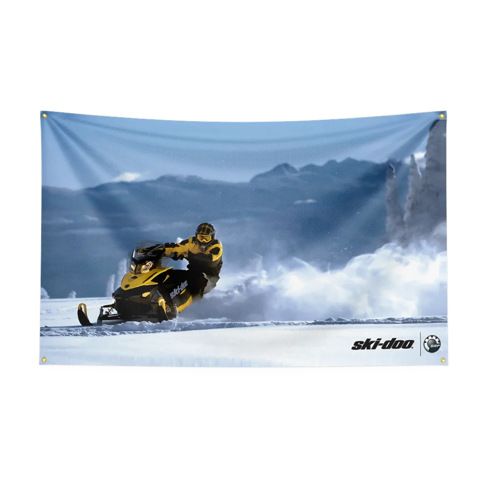 3x5 Ft B-BRP SKI DOOs Motorcycles Flag Polyester Printed Motorcycle Flags for Room Garage Decor