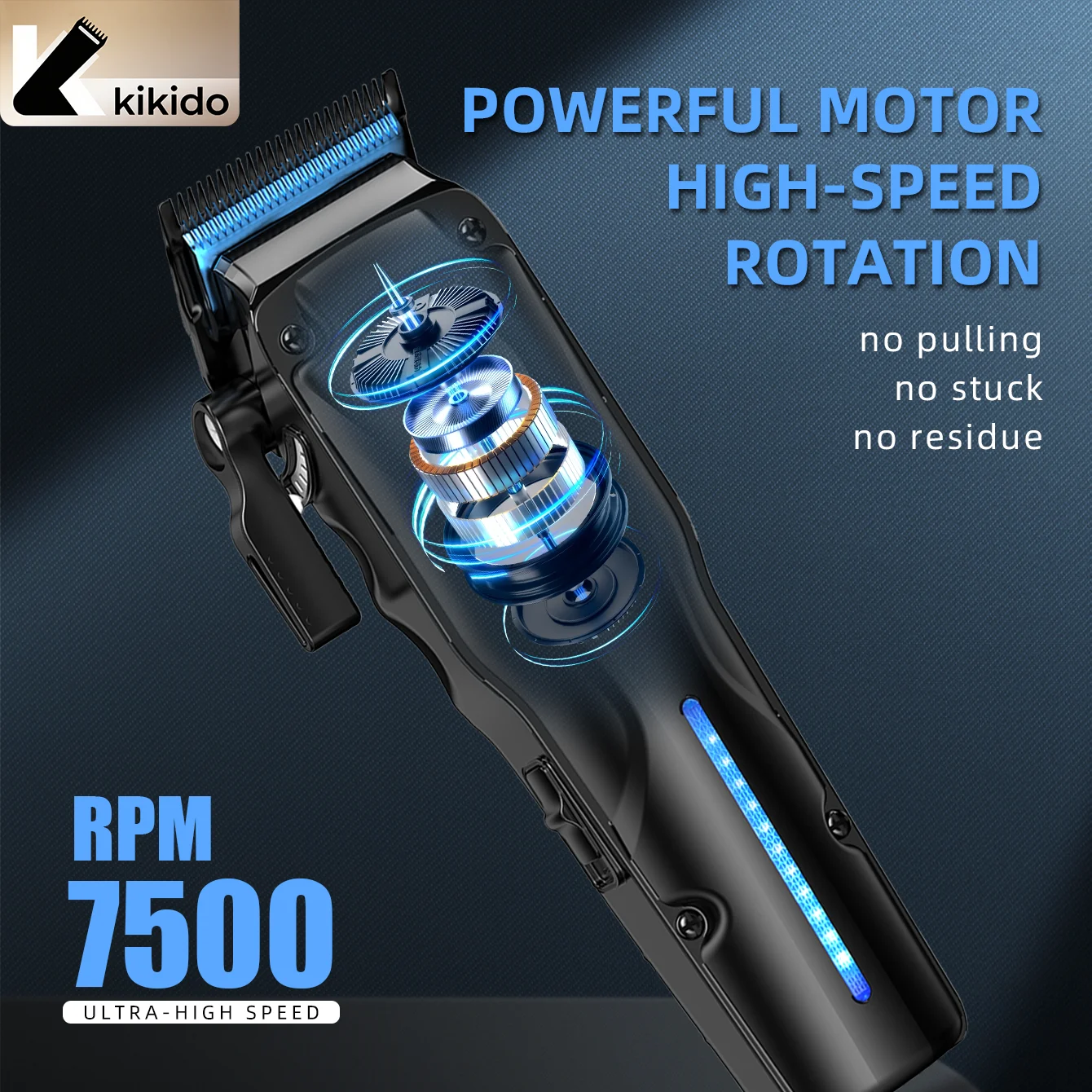 KIKIDO مشابك شعر احترافية 75000 دورة في الدقيقة آلة قص الشعر محرك قوي مشابك كهربائية R-نوع شفرة مقص الشعر الرجال #4