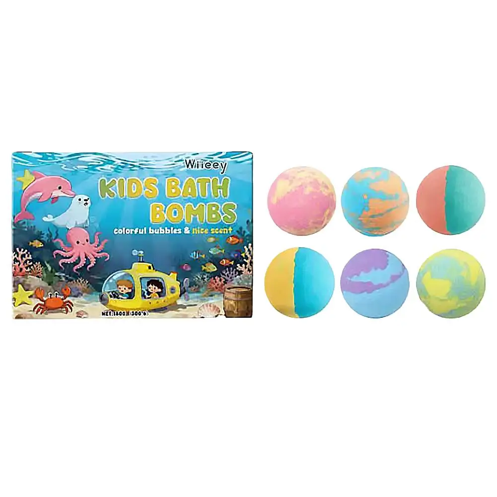 Kids Colorful Bath Spa Fizzy Balls Gift Set for Kids Bathtub Fun Relaxing Funny Skin Friendly Bubble Bathing