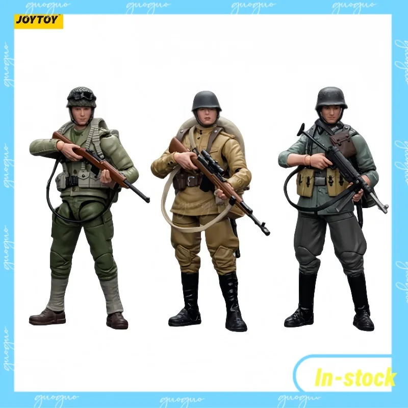 

【Spot】 JOYTOY 1/18 World War II Soldiers 3-person Movable Soldier Model Toy Collection Gift Ornaments