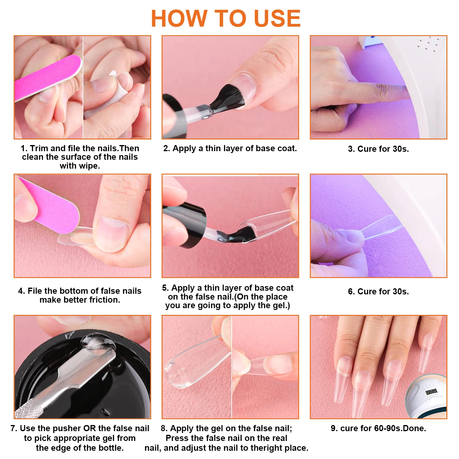 Soild Nail Glue Gel For Press OnNails,Fake Nail Tips,Acrylic Nails,Long-Lasting Strong Adhesion Solid Gel NeedUV Light cured 8g