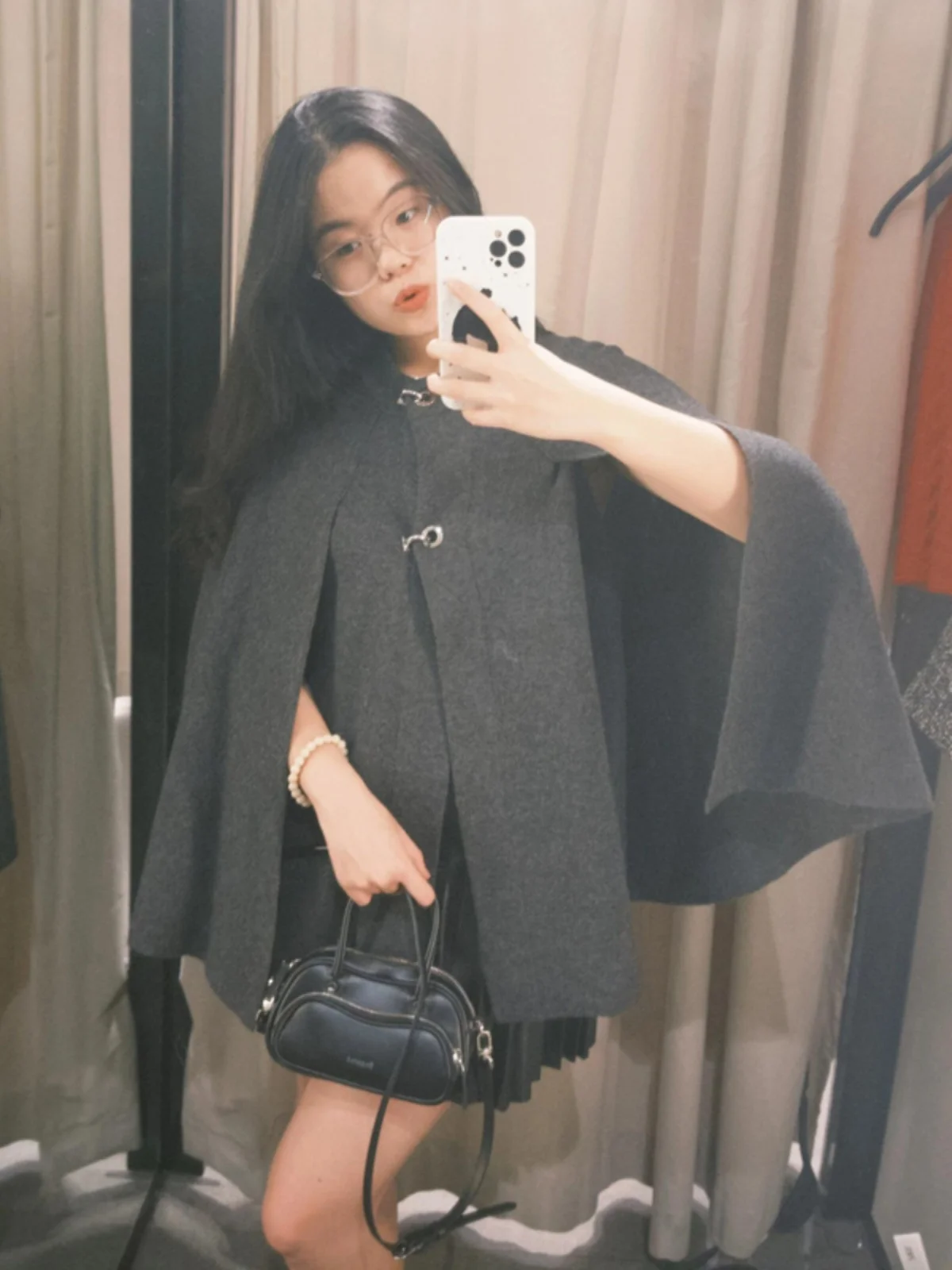 

ay Lazy Sle Плащ с запахом на плечах Свитер Женская осенне-зимняя верхняя одежда Корейская версия Трикотажный материал Длинный свеч...