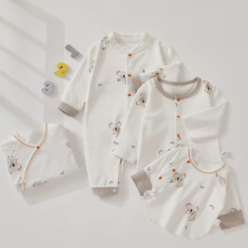 Baby Boys and Girls Comfortable Cotton Cartoon Butterfly Bodysuit Boneless Monk Clothing Spring and Autumn