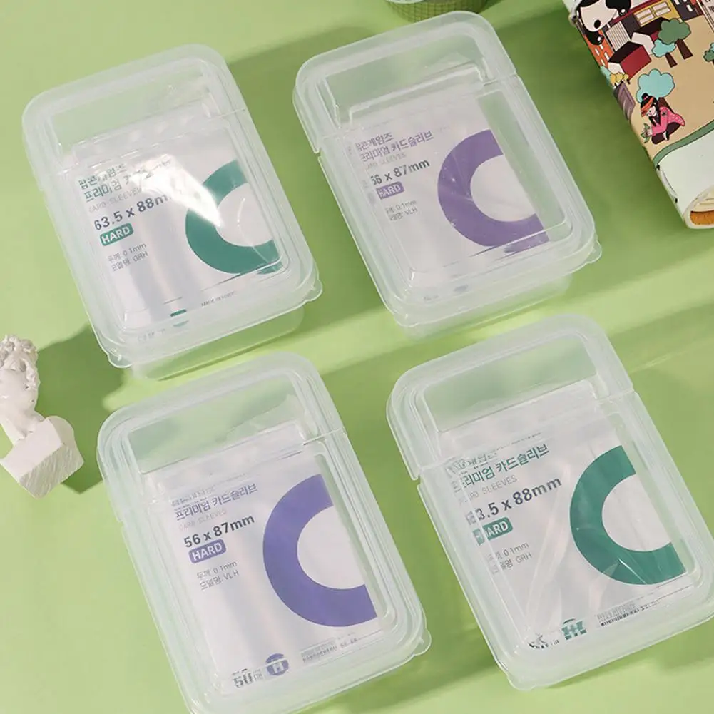 Transparent Flip Small Card Storage Box Transparent Card Sleeve Protector Clear Box For Popcorn Diy Korean Idol Photo M5x3