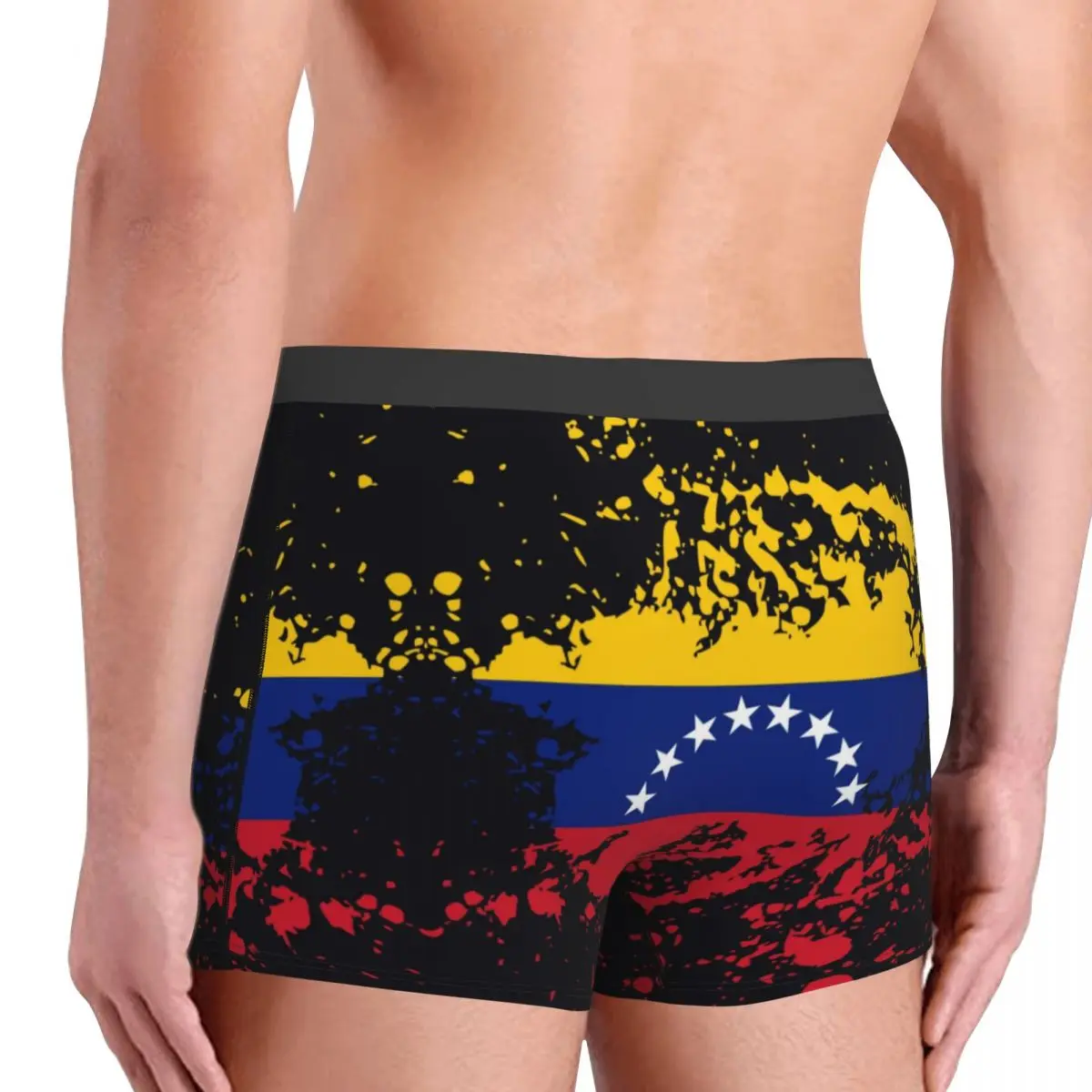 Custom Venezuela Flag Ink Splatter Underwear Printed Bolivarian Republic of Venezuela Boxer Shorts Panties Breathable Underpants