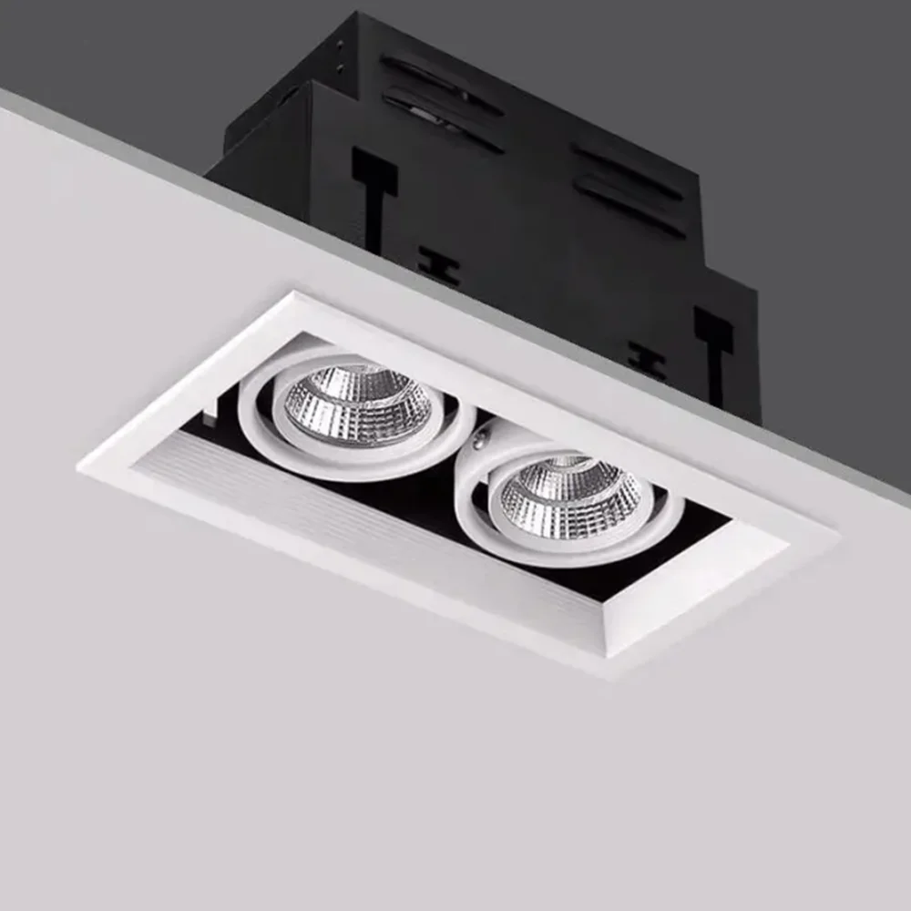 New Dimmable Recessed Square LED Downlights 10W20W30W Epistar Chip COB Ceiling Spot Lights AC85-265V AC85~265V Background Lamp