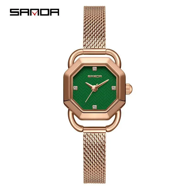 Fashion Sanda 1129 New Design Elegant Octangon Dial Quartz Movement Ladies Top Brand Outdoor Water Resistant Analog Gifts Watch