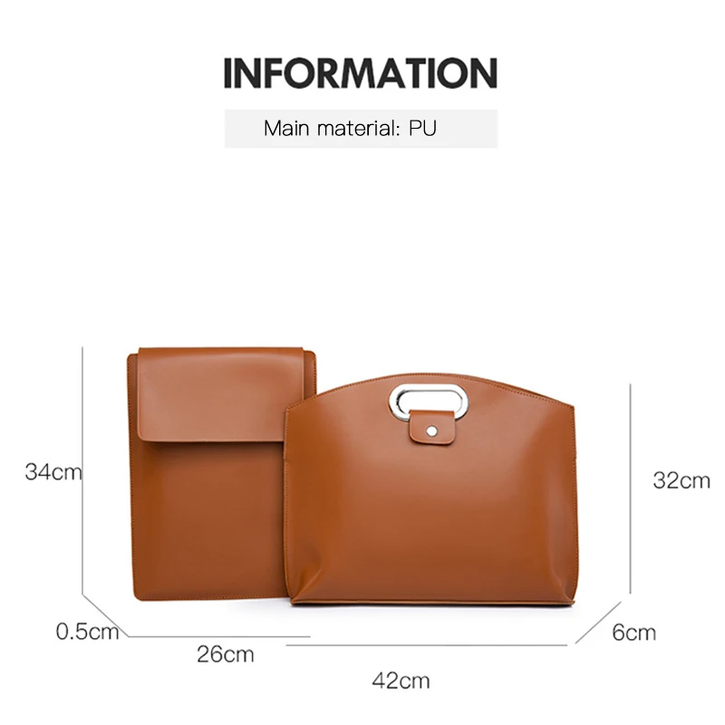 Borse da donna Valigette Borsa tote unisex in PU per MacBook 13.3 Borsa per laptop moda da 14 pollici Borsa da ufficio da uomo