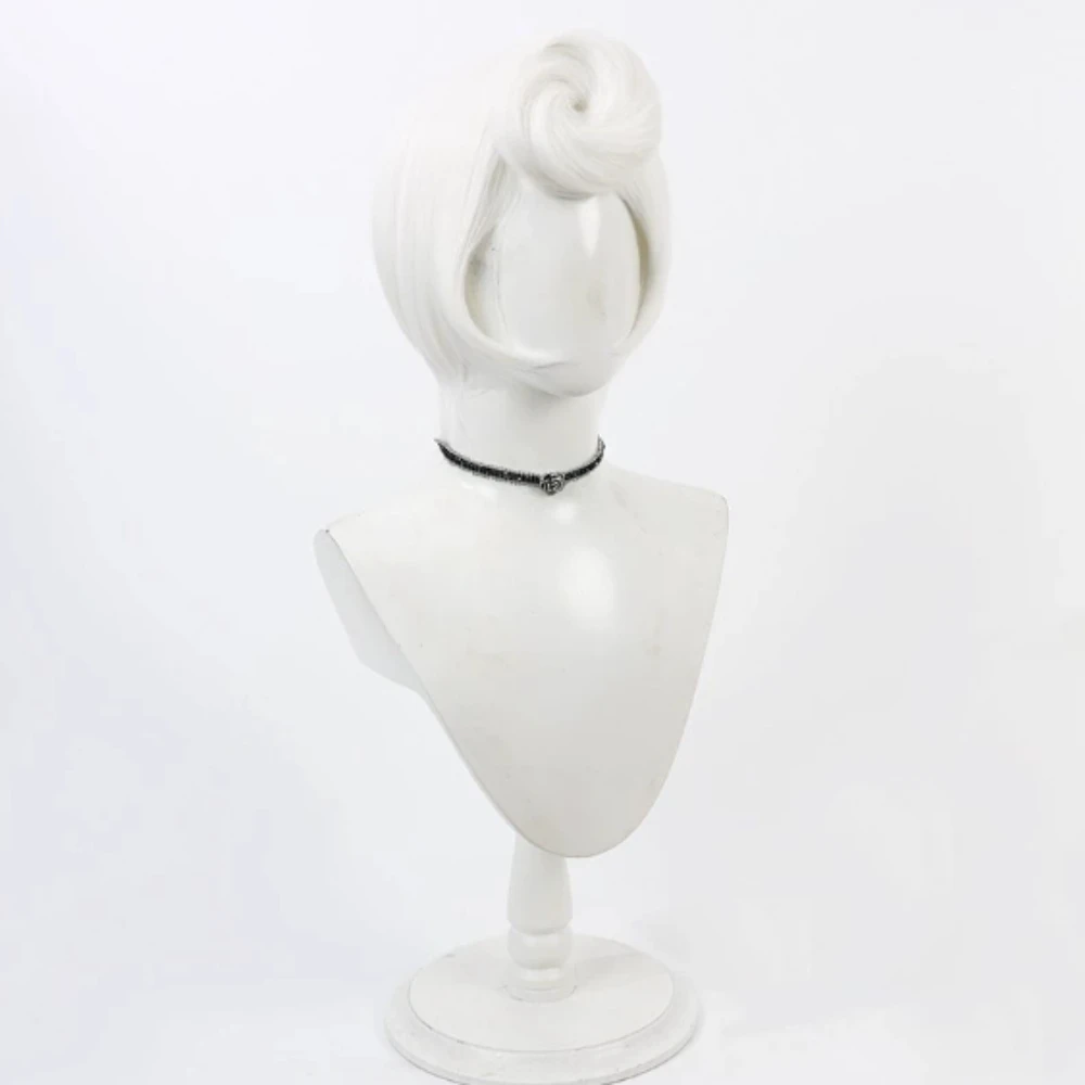 

High Quality Anime Synthetic Hotel Rosie Wig Short White Cosplay Anime Wig Heat Resistant Hair Halloween Party Wigs