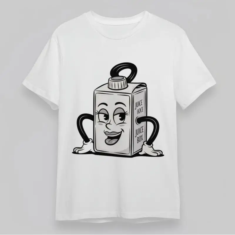 

Women'S Comfortable Classic T Shirt Smiling Juice Box Character Tops