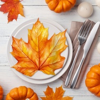 1/3/5 Bag Thanksgiving Theme Maple Leaf Shaped Disposable Tissue Party Tea Party Decor Thanksgiving Party Decoration Supplies