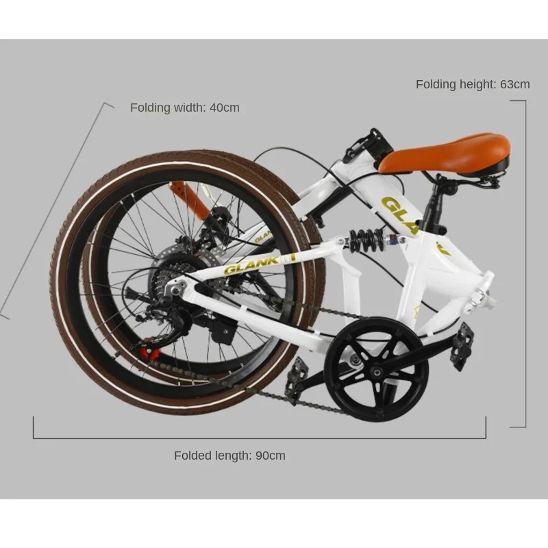 Aluminum Alloy Folding Frame 22 Inch Outdoor Portable Disc Brake Shock Absorber Adult Variable Speed Student Bicycle Camping