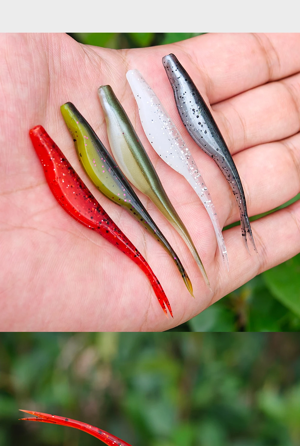 Spinpoler Soft Jerkbait Floating Split Tail 7 cm Angelköder Shad Minnow Crankbait Kunststoff Swimbait für Bass Forelle Zander Tackle – Detail 5