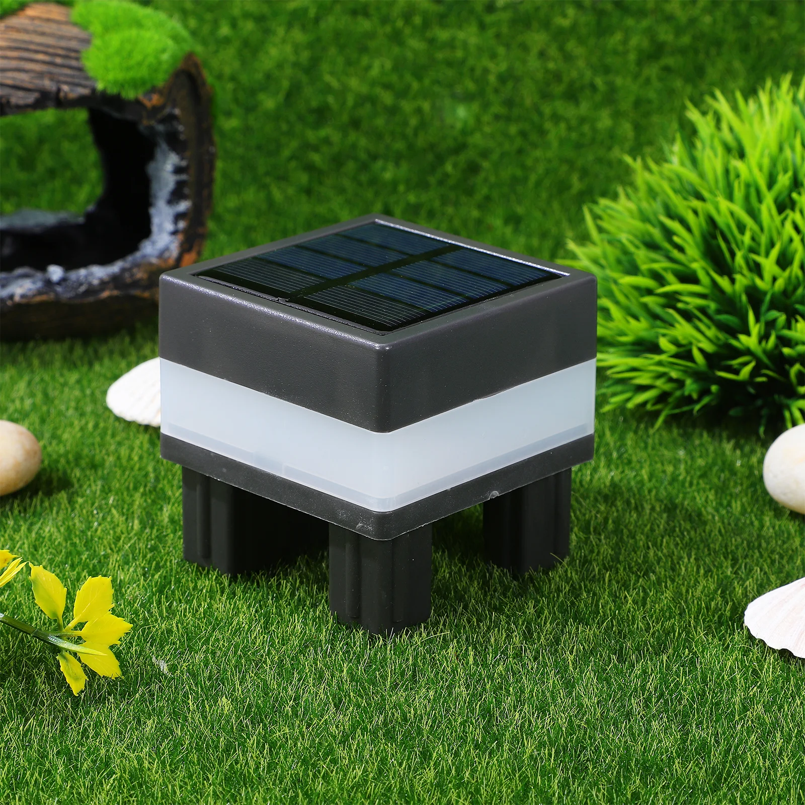 

1pc Solar Powered Pillar Light Outdoor Waterproof Garden Lamp For Fence Courtyard Decor Energy Saving Led Lighting