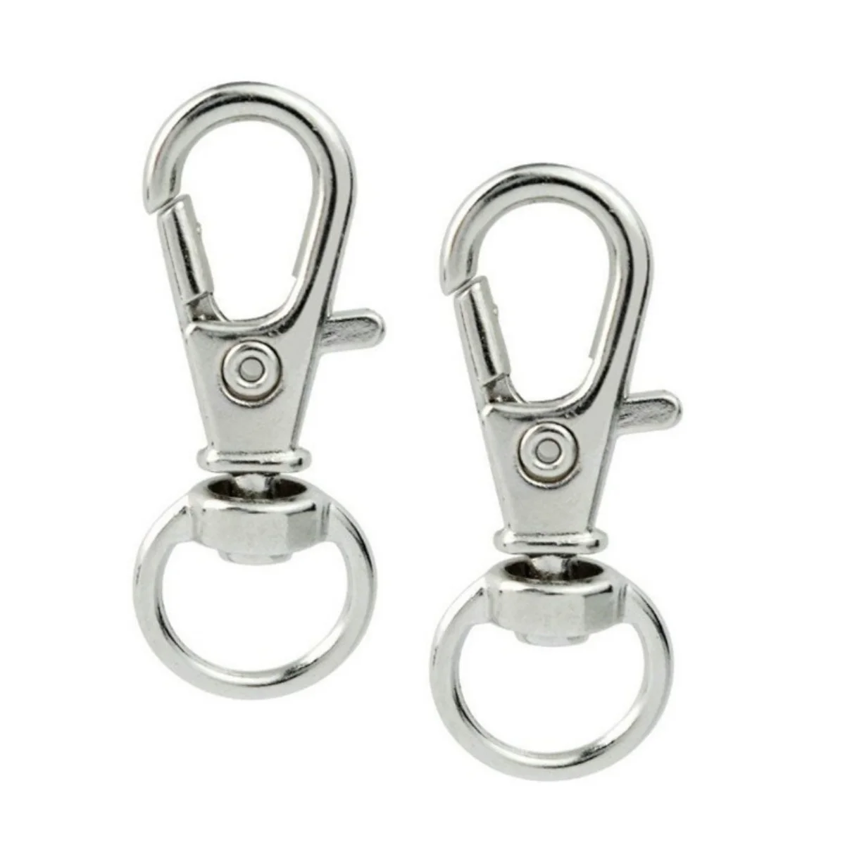 10pcs/lot Split Sliver Key Ring Swivel Lobster Hooks Clasp Connector For Bag Belt Dog Chains DIY Jewelry Making Finding Keychain