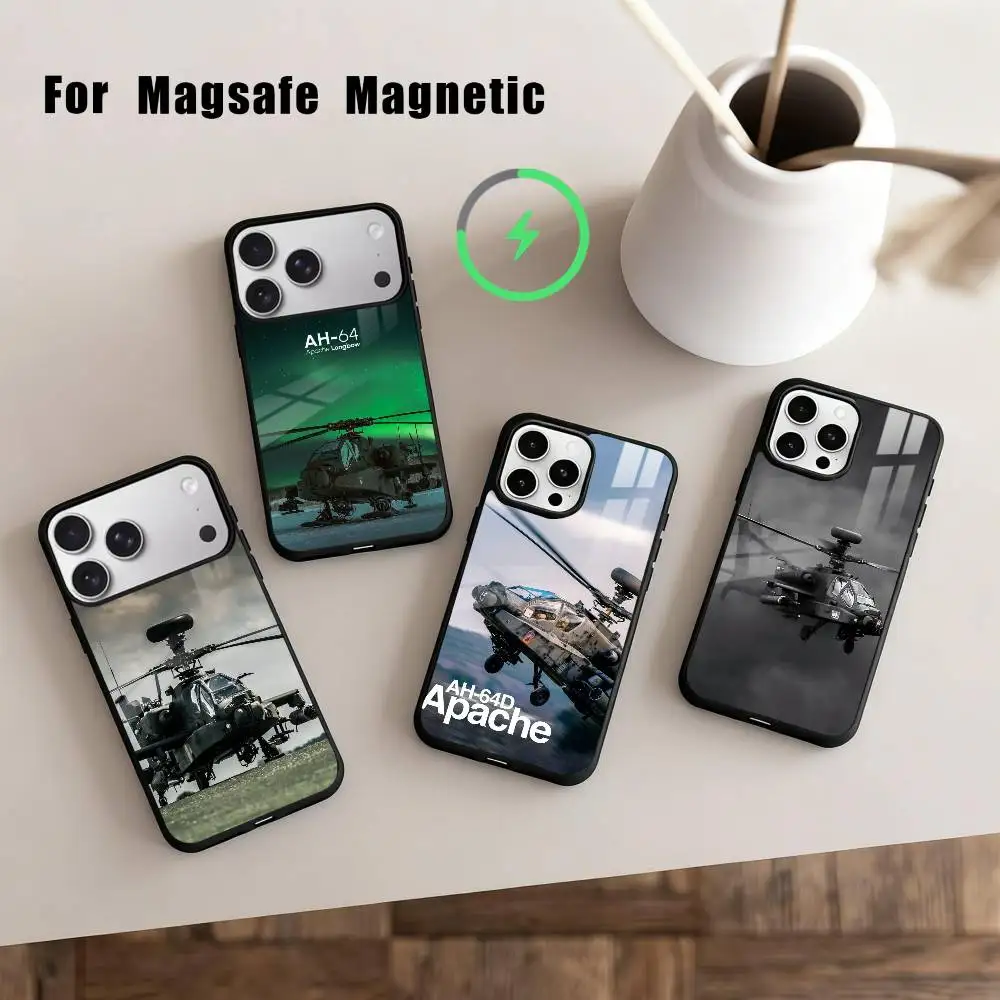 

Apache AH-64 Helicopter G-Gunships Phone Case For iPhone17,16,15,14,13,12,11 Plus,Pro Max Magnetic For Magsafe Wireless Charging