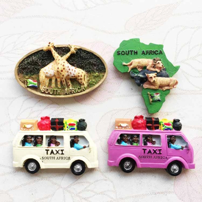 World Travel Fridge Magnet Souvenir The South Africa LionTAXI Kenya Giraffe Magnet Refrigerator Decor Business Gift Ideas