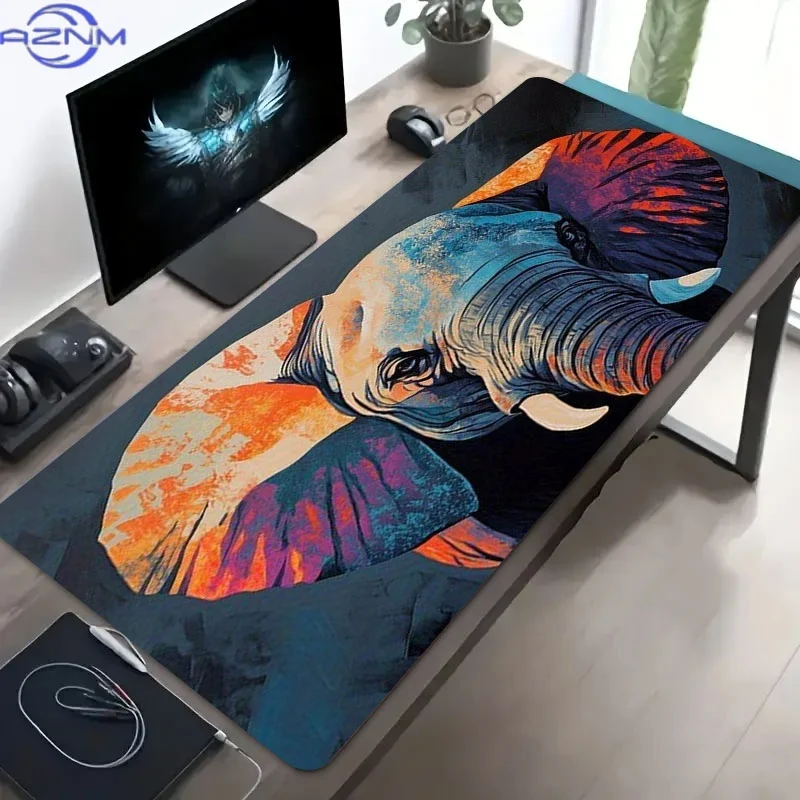 Artistic Elephant Mouse Pad, Rubber Material, Multiple Specifications Available, Vibrant Colorful Design, Ideal for Programmers