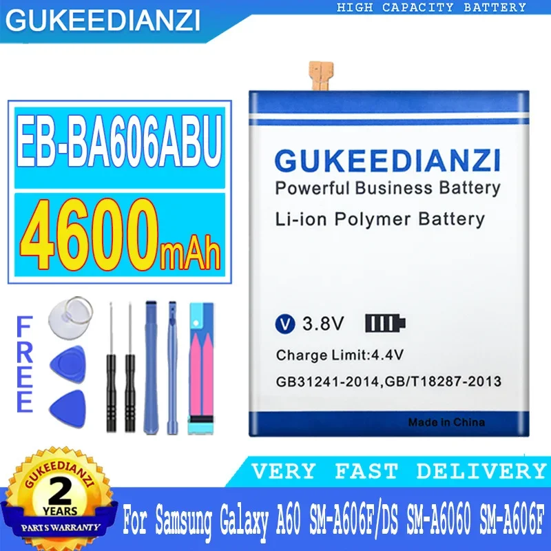 GUKEEDIANZI EB-BA606ABU 4600mAh High Capacity Battery For Samsung Galaxy A60 SM-A606F/DS SM-A6060 SM-A606F Battery + Tools