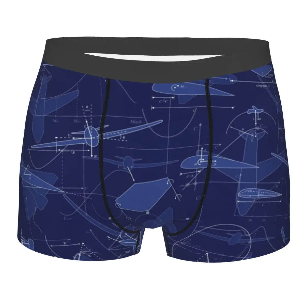 Custom Aviation Airplane Aerodynamics Underwear Men Printed Pilot Air Fighter Boxer Briefs Shorts Panties Breathable Underpants