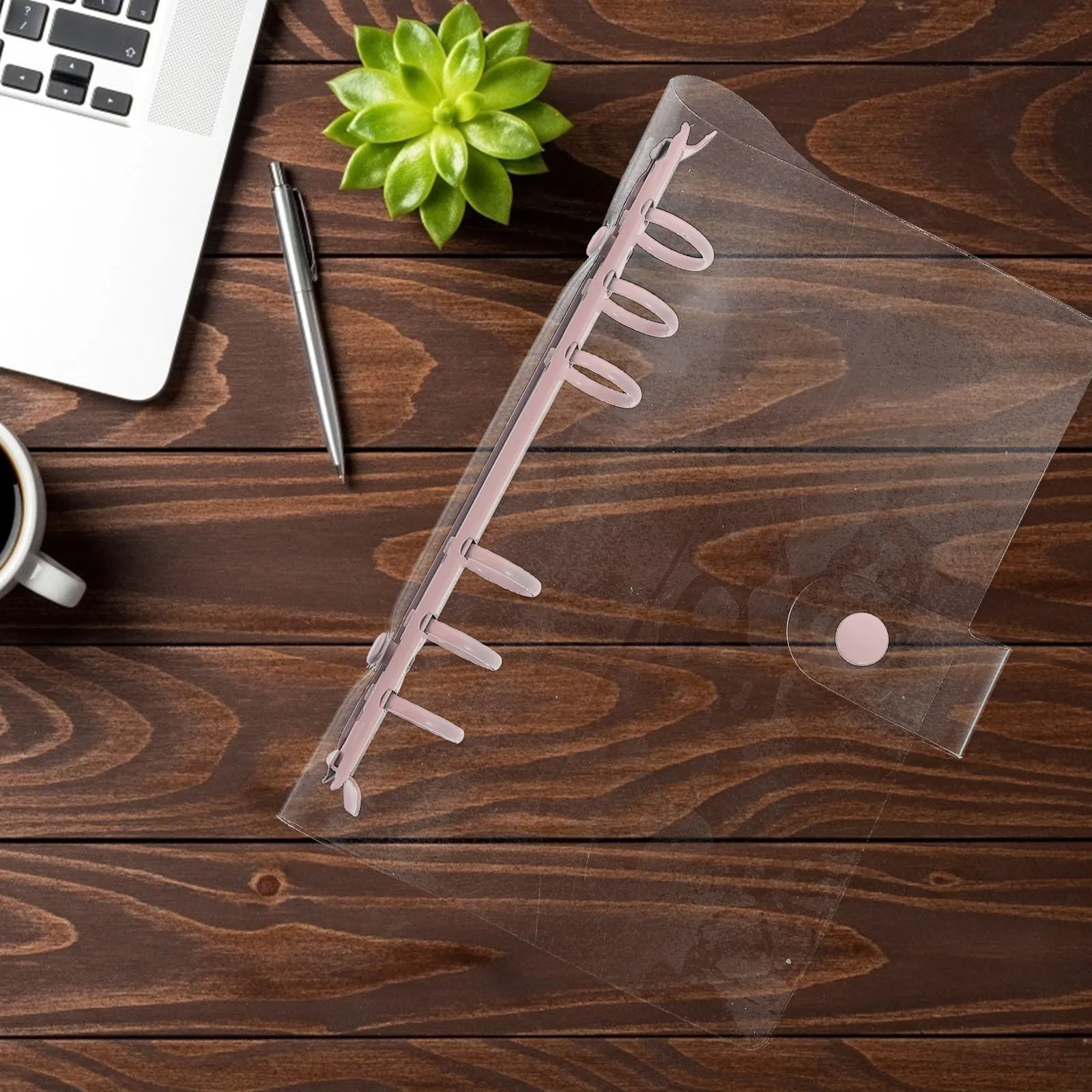 

1pc Transparent Pvc Loose-Leaf Folder Lightweight Binder Ring Notebook For Travel Office School Stationery File Clip Memo