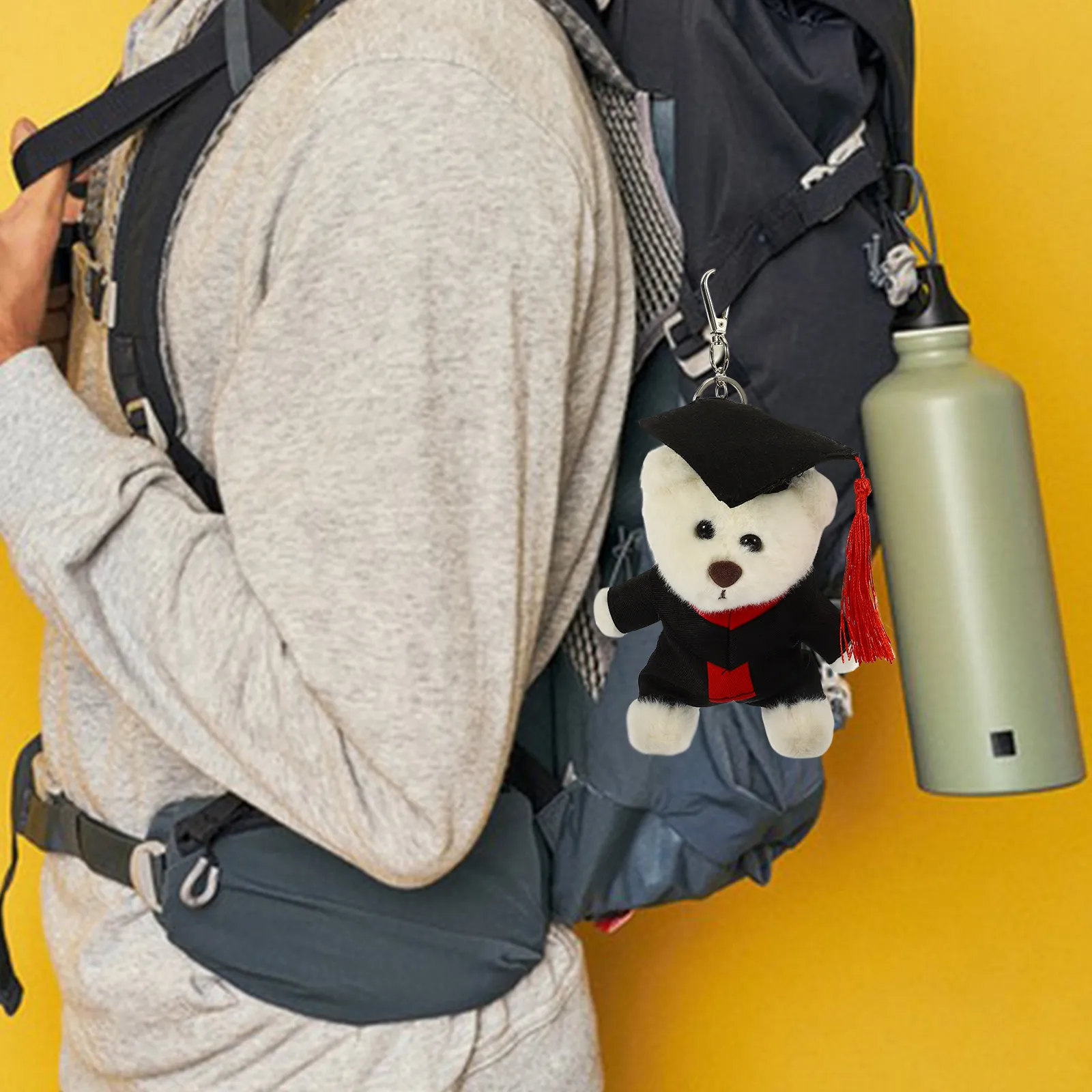 

Cute Graduation Bear Keychain Cartoon Pendant Lightweight Bag Hanging Decoration Graduation Gift Key Ring