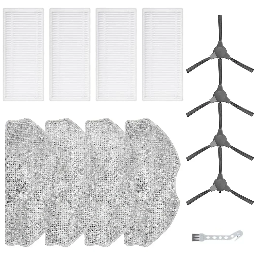 Cleaning Efficiency Boost with Side Brush Filter Mop Cloth Kit for ROPVACNIC S1 For Tipdiy G90 For betboyles V75S
