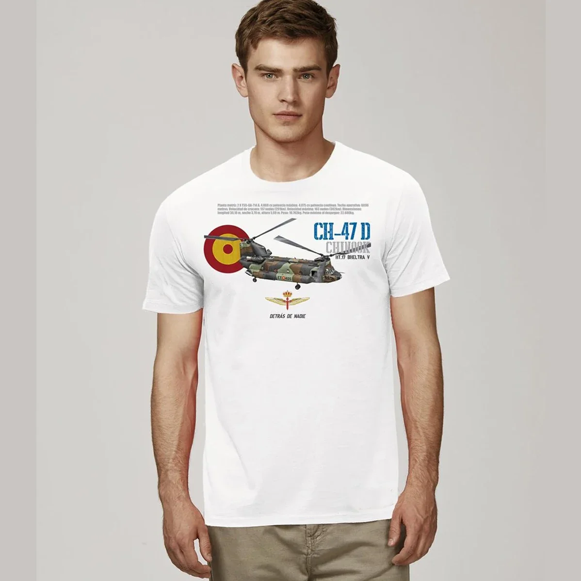 Spanish Army CH-47D Chinook Helicopter T Shirt New 100% Cotton Short Sleeve O-Neck T-shirt Casual Mens Top
