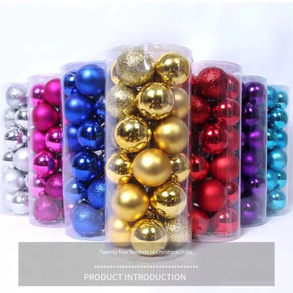 

24PCS Christmas Balls in Bucket - Matte Pink PE Plastic Ornaments | Festive Xmas Tree Decor Hanging Baubles Bulk Holiday Gifts 2