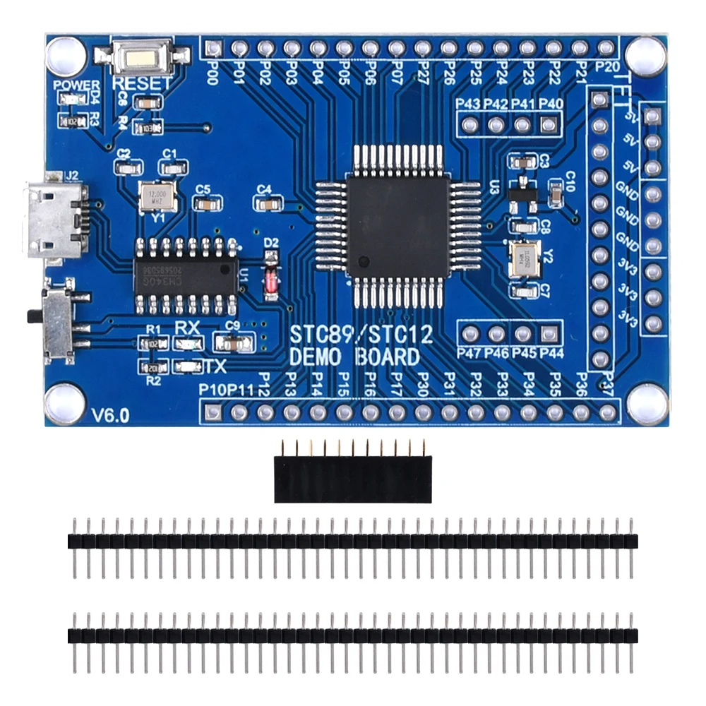 STC89C52RC Core Board Development Board 51 Microcontroller Learning Board Minimum System Board CH340 Micro USB