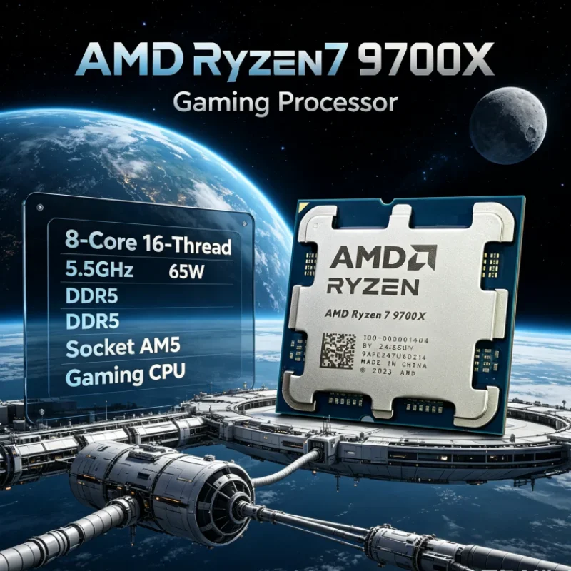 AMD Ryzen 7 9700X 8-Core 16-Thread PCIe 5.0 L3=32M DDR5 Socket AM5 3.8GHz Up to 5.5GHz 4NM 65W without fan Gaming CPU