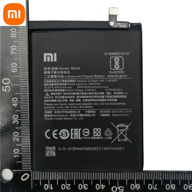 2024 Orginal Phone BN46 4000mAh Battery For Xiaomi Redmi Note 8 8T Note8 Note8T Redmi 7 Redmi7 Replacement Batteries Bateria