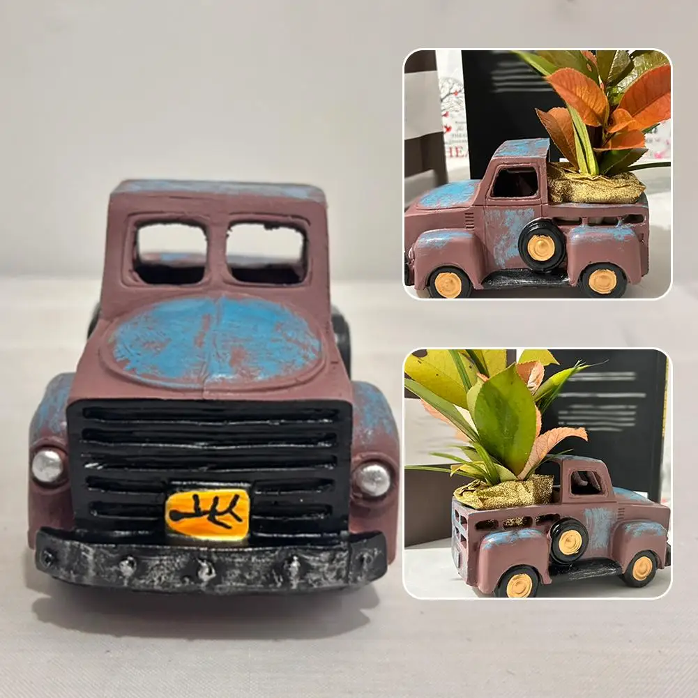 

Truck Resin Crafts Home Courtyard Design Water Proof Desktop Swing Succulents Outdoor Mini Wear -resistant Decoration K8C7