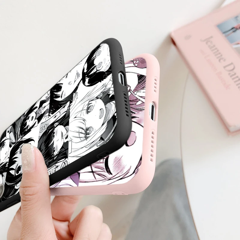 Funda bonita Kawaii japonesa Harajuku para iPhone SE 2020 10 X XR XS MAX 13 12 Mini 11 Pro Max 8 7 6 6S Plus, funda de silicona mate