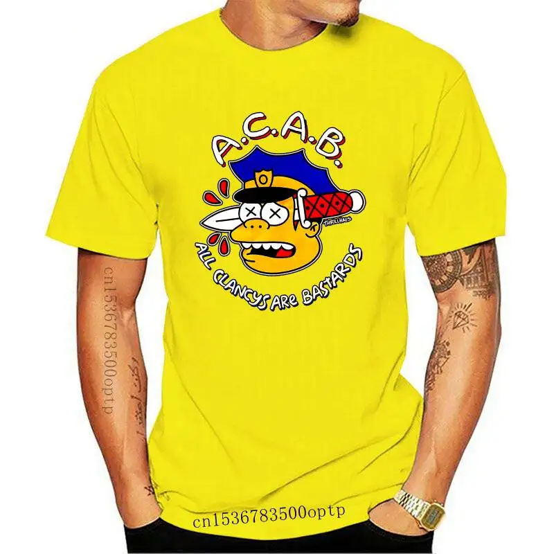 

New Men Casual T Shirts Thrillhaus Acab Man Fashion Cotton Tops Black Size S-3XL women tshirt