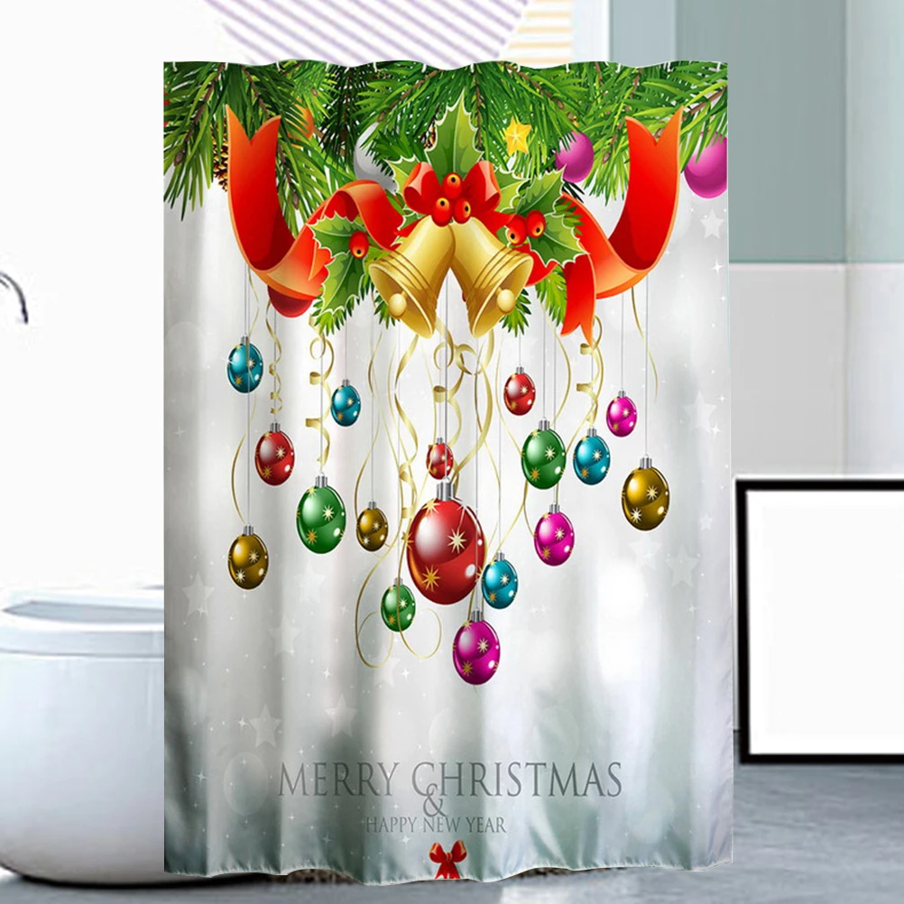 

Waterproof Mildewproof 3D Print Christmas Shower Curtain 150x180cm Polyester Fabric Bathroom Decor Vivid Colors Crease Resistant