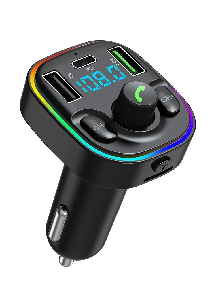 Bluetooth 5.3 FM Transmitter Car Adapter - Bluetooth Car Adapter with Fast Charger，Hi-Fi Audio & Clear Calls