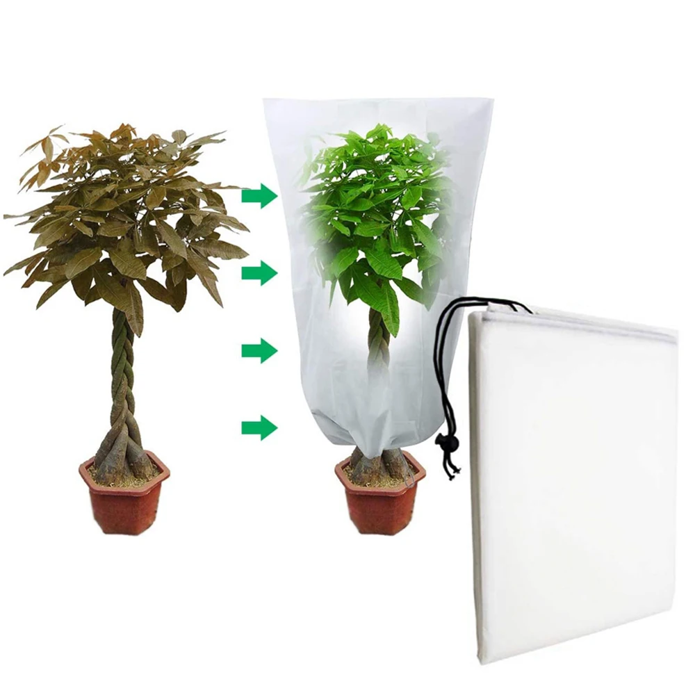 Garden Plant Cover Winter Warm Bag Tree Shrub Protection Pocket Reusable Anti-Frost Anti-bird Pest 3 Sizes Non-woven Material 