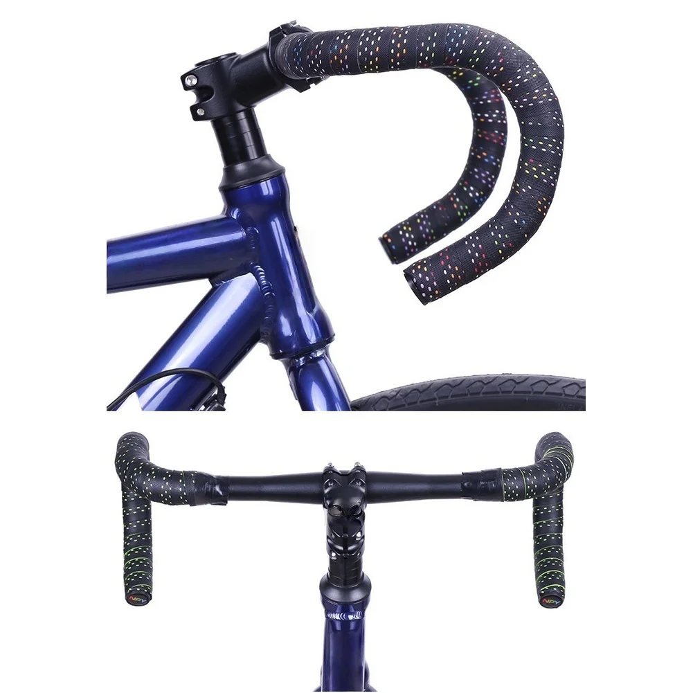 Double Layer PU Road Bike Handlebar Tape Non Slip Shock Absorbing Sweatproof Bike Grip Comfortable Handlebar Bicycle Accessories