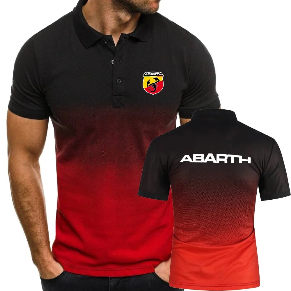 Abarth Scorpion Logo Lapel Men\'s Polo Shirts Classic TShirts Military Style Fitness Sport Jersey Youth Hip Hop Tees Topshirt